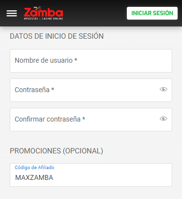 Regístrese en Zamba