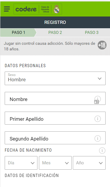 codere registro