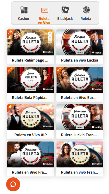 En la sección de apuestas de casino